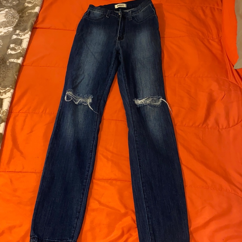 Dark Wash Ripped Jeans